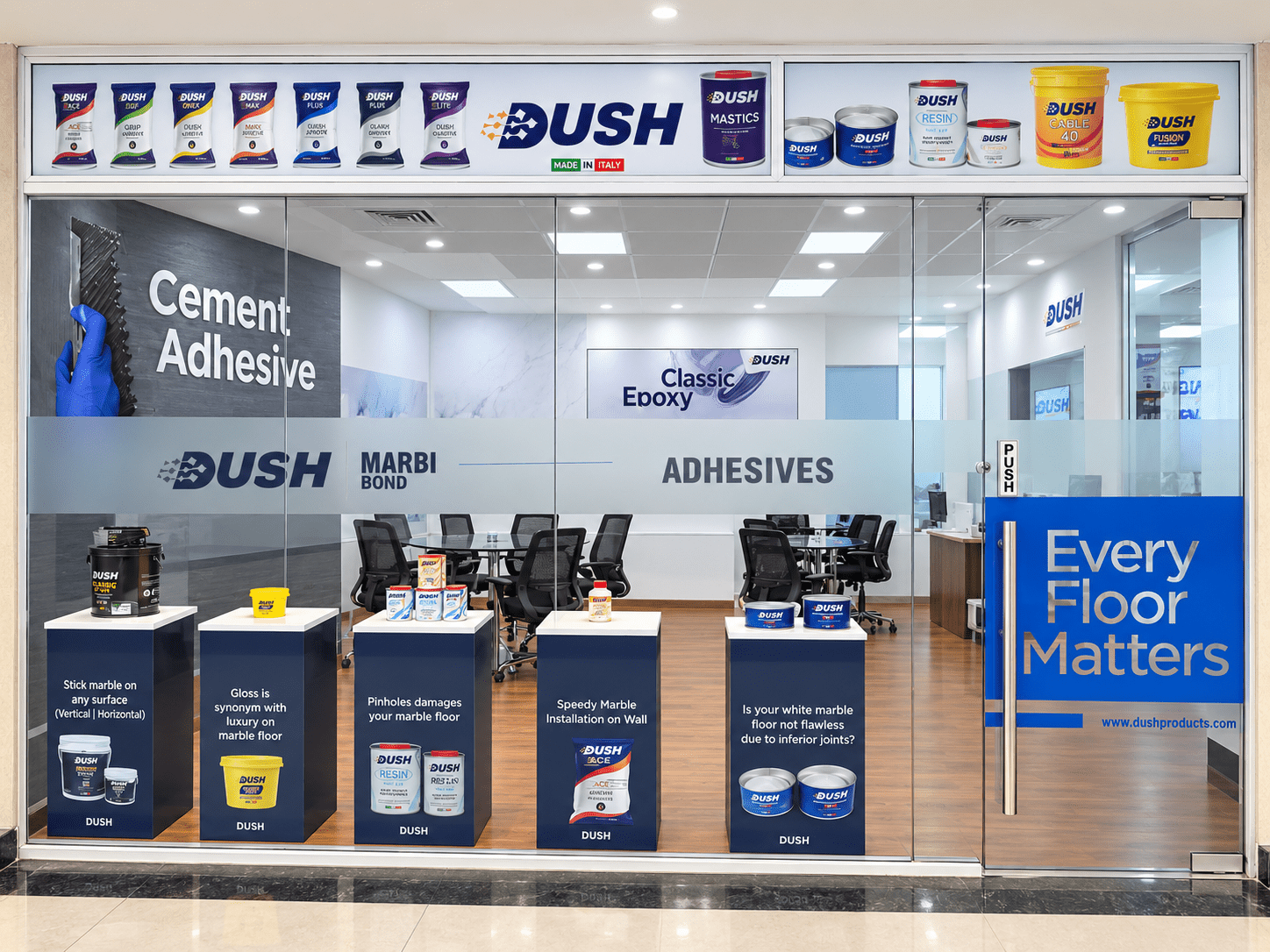 DUSH marble chemical showroom Delhi NCR Gurugram